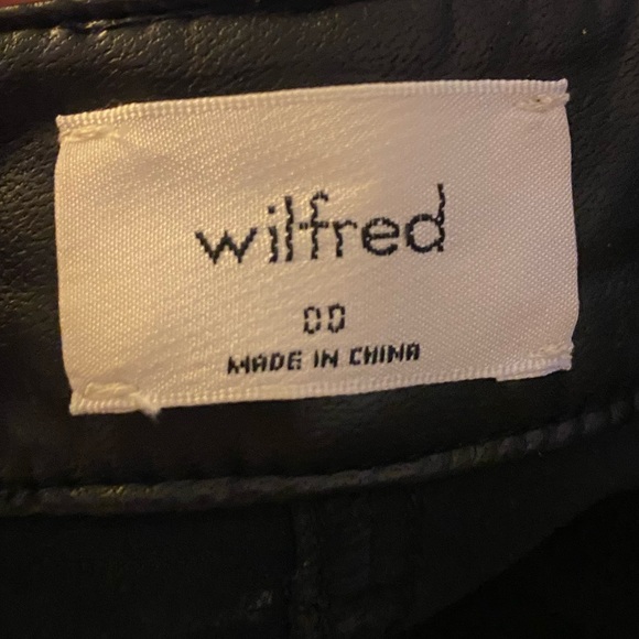 Aritzia Women’s Vegan Black Leather Pants Wilfred Size 00 - Picture 4 of 5